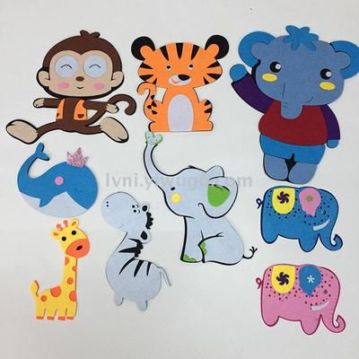 幼儿园不织布环境布置 卡通动物组合创意指南