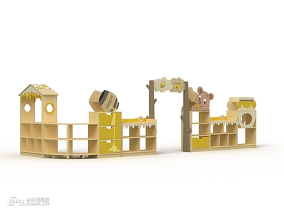 广西优质幼儿家具厂 批发供应实木玩具柜与书架组合书柜，打造安全温馨幼儿园环境